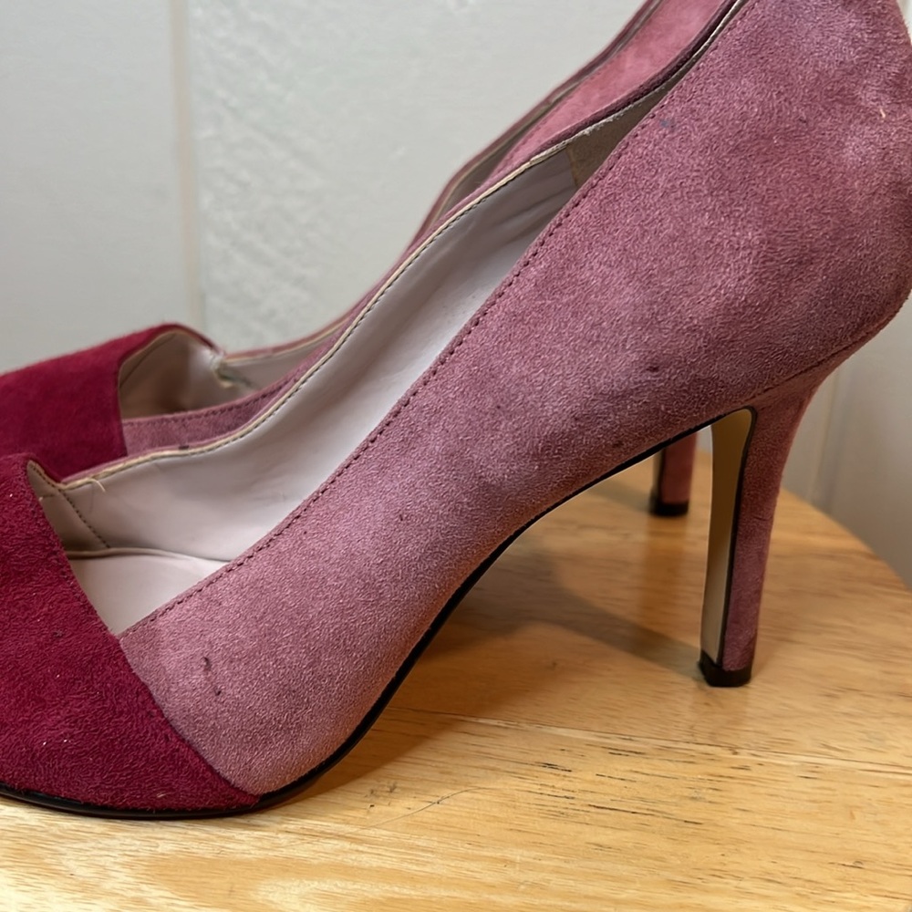 Pink and Red Suede Heel Pumps Nine West - Picture 4 of 11